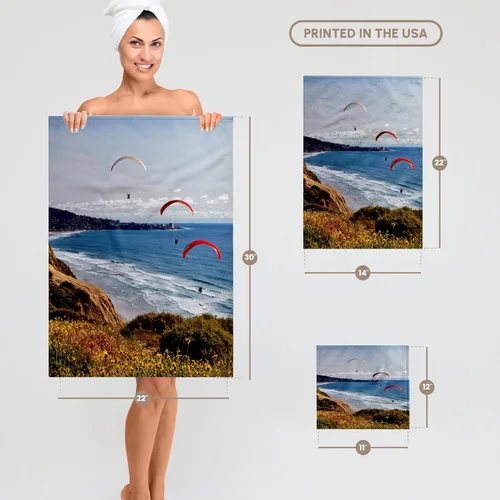 Vista 6 de 3D Rose California Parapente Float Toward La Jolla Shores toalla de mano, 15 x 22 pulgadas, blanco