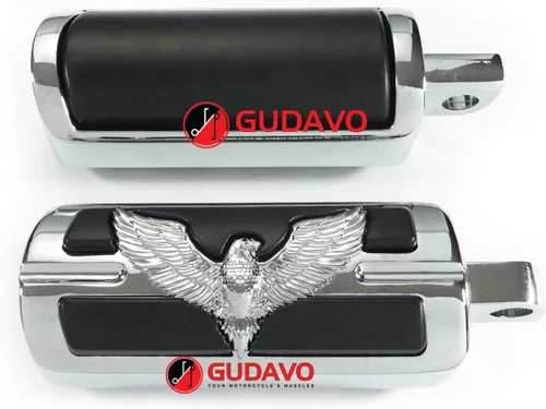 Vista 15 de Motocicleta cromo aluminio pie clavijas delantero pedal conductor clavijas con soportes para HONDA VF750 MAGNA 1996-2004 (G3I negro)