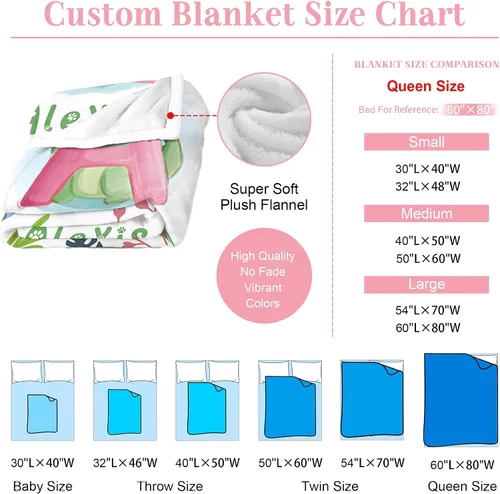 Vista 3 de Manta de bebé personalizada con nombre, manta de nombre personalizado para niños, mantas de franela suave en Pascua, regalos personalizados de bebé