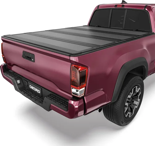 Vista 20 de oEdRo - Cubierta suave de tres pliegues para plataforma de camioneta, compatible con Toyota Tacoma 2005-2015 con plataforma Fleetside de 5 pies