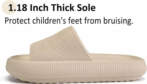 Vista 3 de sharllen Sandalias de nube para niños y niñas, pantuflas de casa, cómodas pantuflas de nube para niños, antideslizantes, para niñas, sandalias