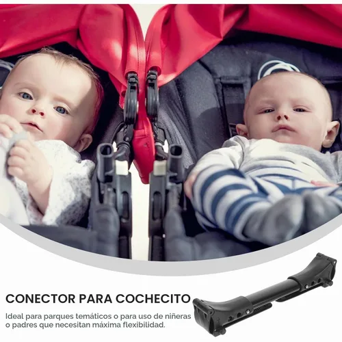 Vista 6 de ibasenice Conector de carrito de cochecito de 3 piezas para gemelos, accesorios universales para cochecito, accesorios universales para cochecito