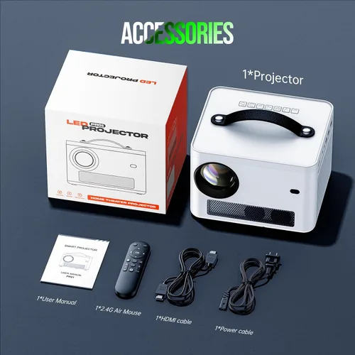 Vista 8 de Proyector con WiFi y Bluetooth, Proyector Nativo 1080P con Soporte 4K con Corrección Trapezoidal Vertical Automática, Proyector de Películas