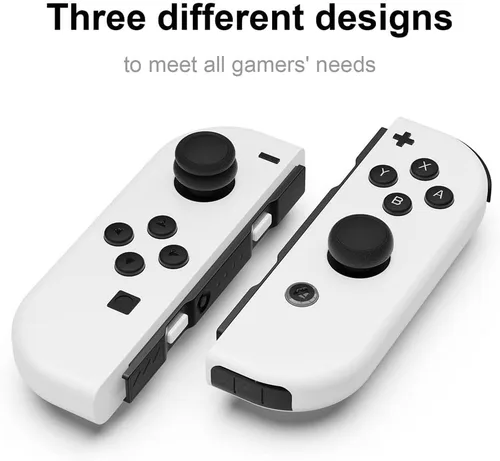 Vista 3 de Skull & Co. Skin, CQC and FPS Thumb Grip Set Joystick Cap Analog Stick Cap for Nintendo Switch Joy-Con Controller - Neon Pink+Green, 3 Pairs(6pcs)