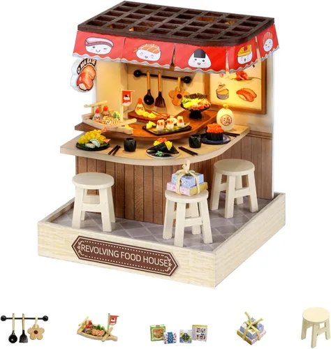 Vista 11 de Flever Kit de casa de muñecas en miniatura para bricolaje, habitación creativa con muebles para un regalo romántico de San Valentín