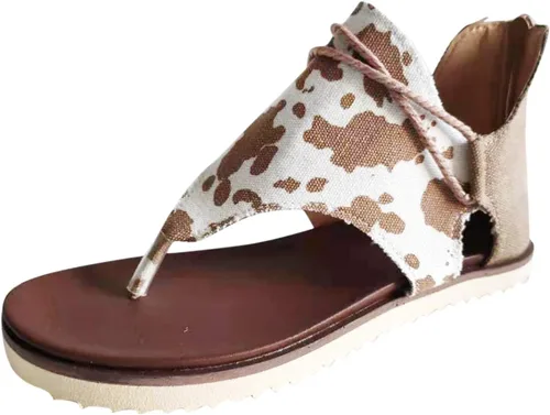 Vista 4 de Verano Zapatos Sandalias, Girasoles Impresión Luz Inferior Camuflaje Antideslizante Punta Abierta Volver Cremallera Flip Flops Zapatos de Mujer, X