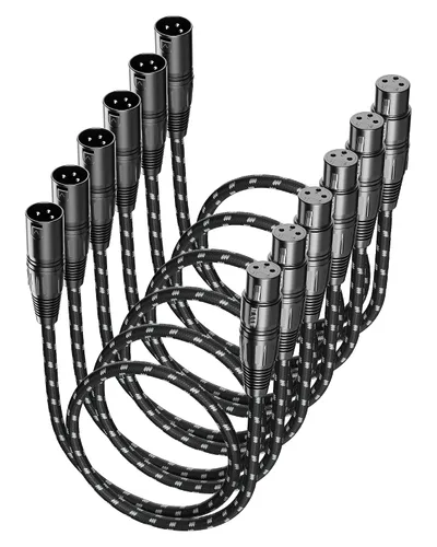 Vista 15 de Cable corto XLR, cable de micrófono de 1 pie, paquete de 2 unidades, toda la longitud de 6 pulgadas a 100 pies, cable de micrófono equilibrado