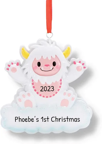 Vista 7 de Adornos personalizados para la primera Navidad del bebé 2024 – Adornos de Navidad personalizados para bebé niño, primera Navidad, adorno azul