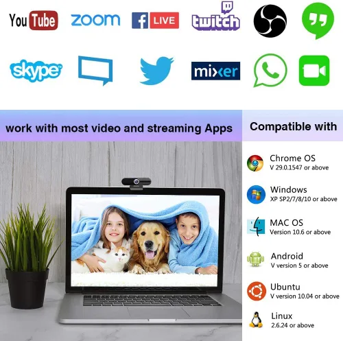 Vista 4 de GoHZQ Cámara web 4K con micrófono y cubierta de privacidad, cámara USB Ultra HD de 8 MP para computadora/portátil/Switch 2, videollamadas Pro