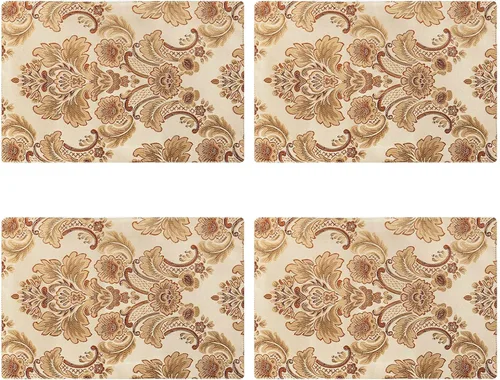 Vista 3 de Modern luxury flores de damasco, tela de Jacquard Cuadro camino de mesa y bufandas con múltiples borlas
