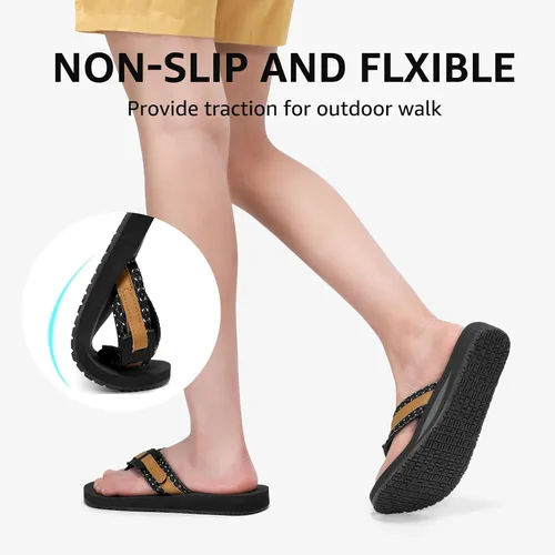 Vista 6 de STQ Sandalias ortopédicas para mujer, sandalias de playa ajustables con soporte de arco para aliviar la fascitis plantar