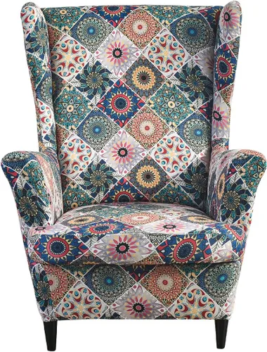 Vista 108 de Eco-Ancheng Funda para silla Wingback, 2 piezas, respaldo de ala, fundas de elastano para sillón con respaldo de ala, fundas para sillón con parte