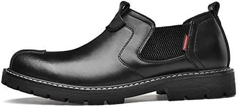 Vista 2 de Zapatos Oxfords para hombres de vestir casual botas para hombre zapato Chelsea cuero formal hombre moda marrón negro amarillo blanco tamaño grande