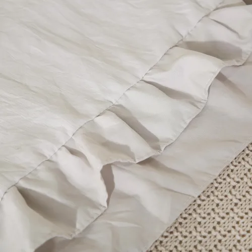 Vista 9 de Bedbay Juego de 2 fundas de almohada beige tamaño Queen, fundas de almohada con volantes, fundas de almohada Shabby Chic tamaño estándar, fundas
