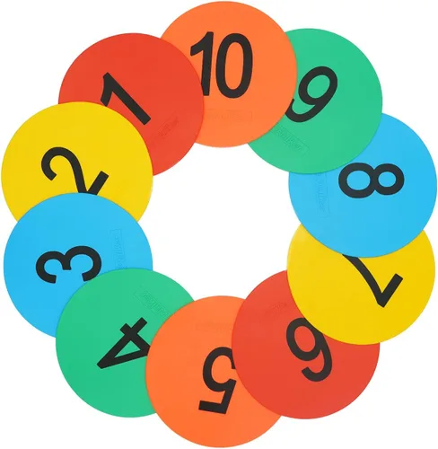Vista 10 de Marcadores de puntos numerados de 6 pulgadas, material TPE antideslizante para el suelo, impermeable, para marcas de campo y cancha, fitness