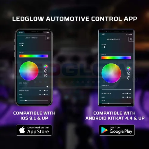 Vista 6 de LEDGlow - Kit de iluminación de neón para interiores con Bluetooth, multicolor, para coches y camiones, para smartphone y para crear cualquier