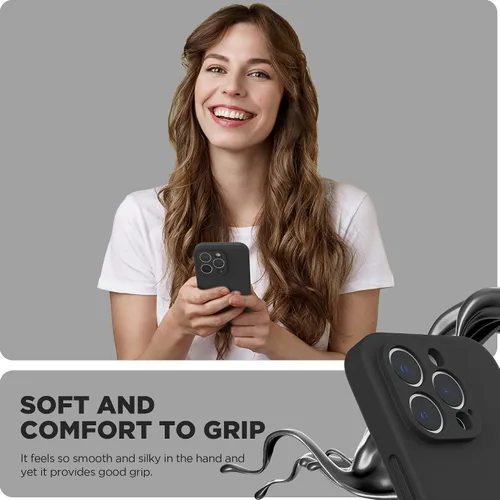 Vista 6 de SURPHY Funda diseñada para iPhone 14 Pro Max con protector de pantalla, (con protección de cámara y forro de microfibra suave), funda de silicona