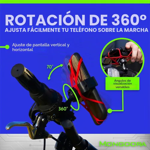 Vista 4 de Soporte para teléfono celular, para bicicleta, para todo tipo de Smartphone: iPhone 7 /7+, 6 /6+, 5s, 5, Samsung Galaxy S7 /S7 Edge, S6, S5, S4