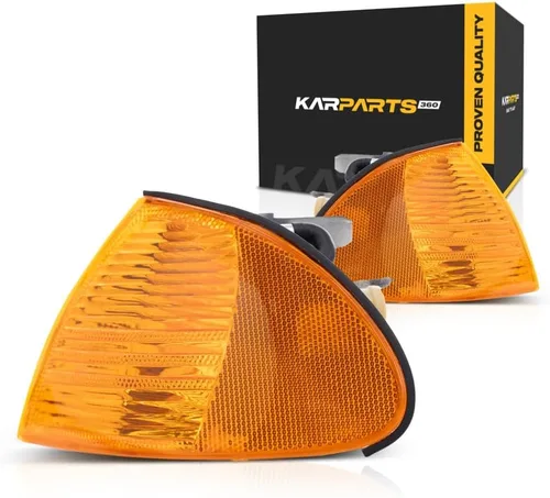 Vista 9 de CarLights360: Para 2001 BMW 330i luz de señal de esquina lado del conductor sedán con bombillas para BM2520104 63136902765, 63138370585