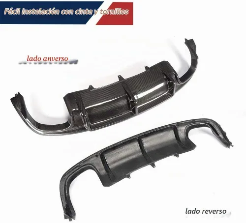 Vista 7 de Difusor trasero de fibra de carbono para Audi S5 A5 Sline B8.5 2013-2017 cubierta de parachoques inferior alerón protector de cenefa de alerón
