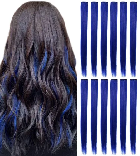 Vista 13 de Extensiones de cabello rosa ahumado con reflejos para fiesta de princesa, disfraz de Navidad para mujer (amarillo)