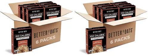 Vista 14 de Better Oats Paquetes de avena de 100 calorías de manzanas y canela, desayuno instantáneo con semillas de lino y sabor natural de manzana y canela