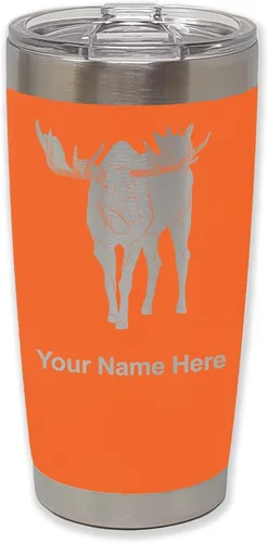 Vista 26 de LaserGram Vaso aislado al vacío de 20 onzas, alce, grabado personalizado incluido (negro)