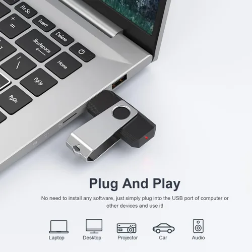 Vista 2 de Aiibe Unidad flash USB de 16 GB Memoria USB 3.0 Memoria Stick PenDrive 16GB - Negro
