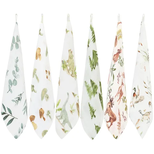 Vista 8 de LifeTree Toallas de muselina para bebé, paquete de 6 paños de lavado unisex para niños y niñas, 70% viscosa de bambú y 30% algodón, toallas de baño