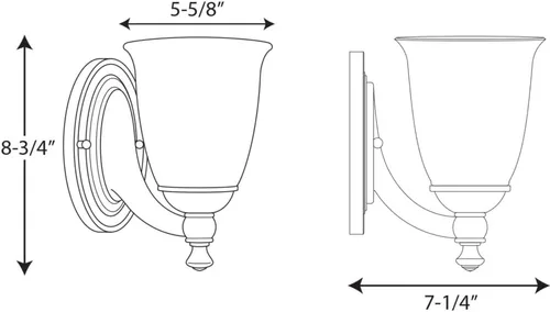 Vista 3 de Progress Lighting P3027-15 Victorian Bath & Vanity, 5-5/8 pulgadas de ancho x 8-1/2 pulgadas de alto, cromo