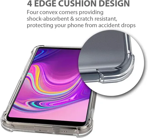 Vista 4 de Zeking Funda para Galaxy A9/A9S/A9 Star Pro 2018, silicona TPU flexible transparente con cuatro esquinas parachoques funda protectora compatible