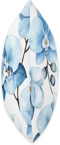 Vista 2 de Aesthetic Pattern Orchid Flower For Women Lindo patrón de orquídea azul bebé, cojín de 16 x 16 pulgadas, multicolor