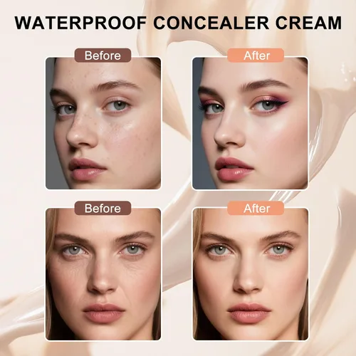 Vista 4 de Supreme CC - Crema corrector impermeable, perfeccionador de tez en crema, corrector hidratante de cobertura completa, base de crema CC de larga