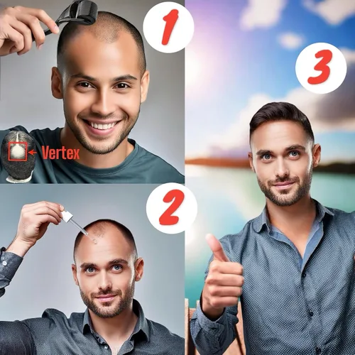 Vista 4 de Kirkland Minoxidil - Paquete de 6 tratamientos de crecimiento del cabello para hombres, solución líquida extra fuerte 5% tópica, suministro de 6