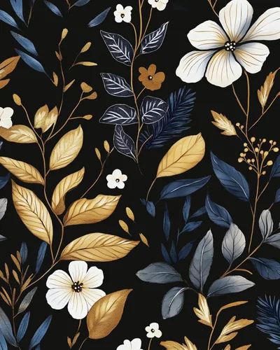 Vista 12 de Papel pintado floral dorado negro para pelar y pegar, papel pintado de hojas boho, papel de contacto botánico para gabinetes, vinilo autoadhesivo