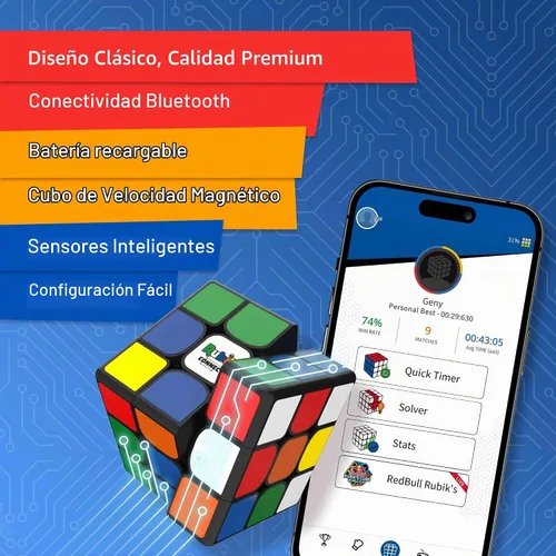 Vista 4 de El Rubik's Connected Original, pasa de principiante a profesional en poco tiempo. Cubo de velocidad inteligente magnético 3x3. Aplicación fácil