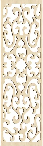 Vista 133 de 9 3/8 pulgadas de ancho x 24 3/8 pulgadas de alto x 1/4 de alto Smithfield paneles de pared de madera con calado, abedul