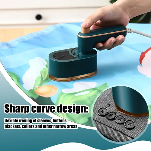 Vista 5 de Mini plancha de viaje portátil para ropa, vaporizador de viaje 3 en 1, plancha de mano giratoria de 180°, máquina portátil de tamaño pequeño