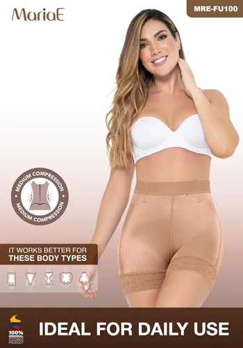 Vista 2 de Faja colombiana MARIAE FU100 Faja corta con control de abdomen Fajas Colombianas Moldeadoras Levanta Cola para Vestidos
