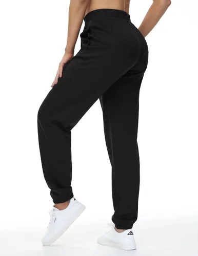 Vista 3 de THE GYM PEOPLE Pantalones deportivos holgados con parte inferior de cincha para mujer, pantalones de entrenamiento ligeros con bolsillos