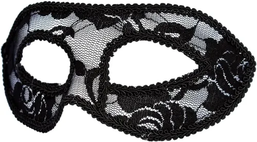 Vista 3 de Máscara de mujer gato y gargantilla negra transparente; máscara sexy