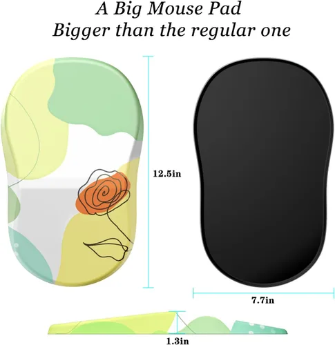 Vista 2 de hueilm Alfombrilla de mouse ergonómica con soporte para muñeca, alivio del dolor, con reposamuñecas, alfombrilla de mouse de espuma viscoelástica