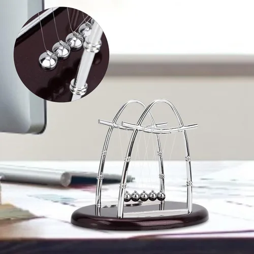 Vista 7 de FTVOGUE Balance Balls Newton Cradle Desktop Decor Stress Relief Toy Educational Science Pendulum Balls No Battery Needed for Home Office Desk