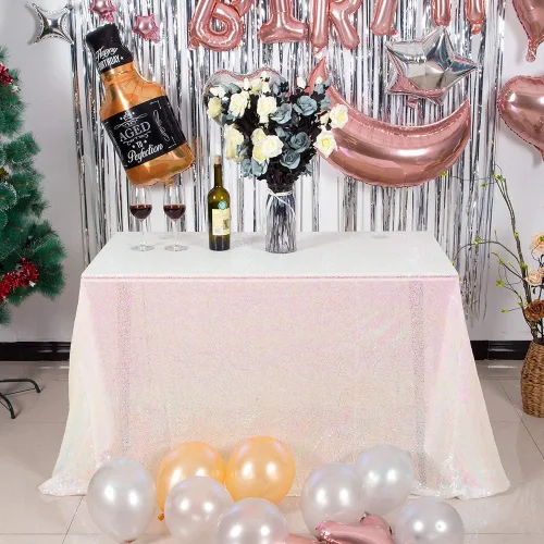 Vista 10 de JYFLZQ Mantel de lentejuelas azul bebé de 50 pulgadas, pequeño, redondo, brillante, para boda, fiesta de cumpleaños, baby shower