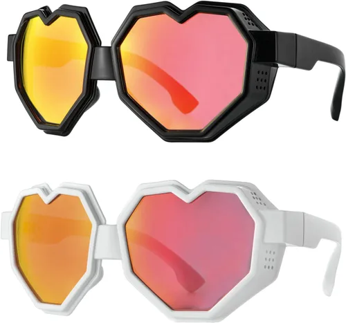 Vista 3 de laureles Gafas de sol Y2K con forma de corazón de moda 2023 de una pieza para mujer, gafas de sol de gran tamaño para hombre