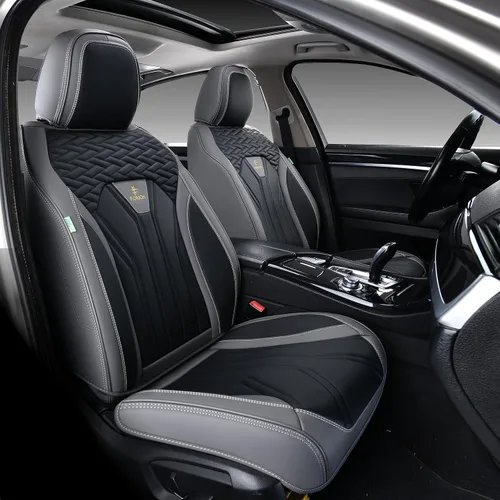 Vista 40 de FLORICH Fundas de asiento para automóviles, fundas de asiento impermeables, fundas de asiento de cuero para automóvil, paquete de 2, protector