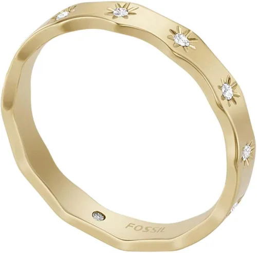 Vista 3 de Fossil Anillo de acero inoxidable chapado para mujer, Acero inoxidable