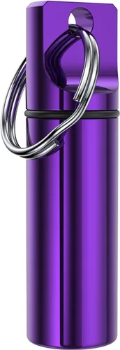 Vista 9 de Pastillero de bolsillo pequeño con llavero, aleación de aluminio portátil, mini organizador de píldoras, contenedor para bolso, pastillero de metal