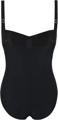Vista 5 de Hilor Trajes de baño de una pieza para mujer, con giro frontal, control de abdomen, monokini de inspiración retro