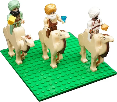 Vista 3 de Ultimate Play Set - Belén grande para interiores, 15 personajes, árboles - Juegos cristianos construibles para niños, relleno perfecto para calcetín